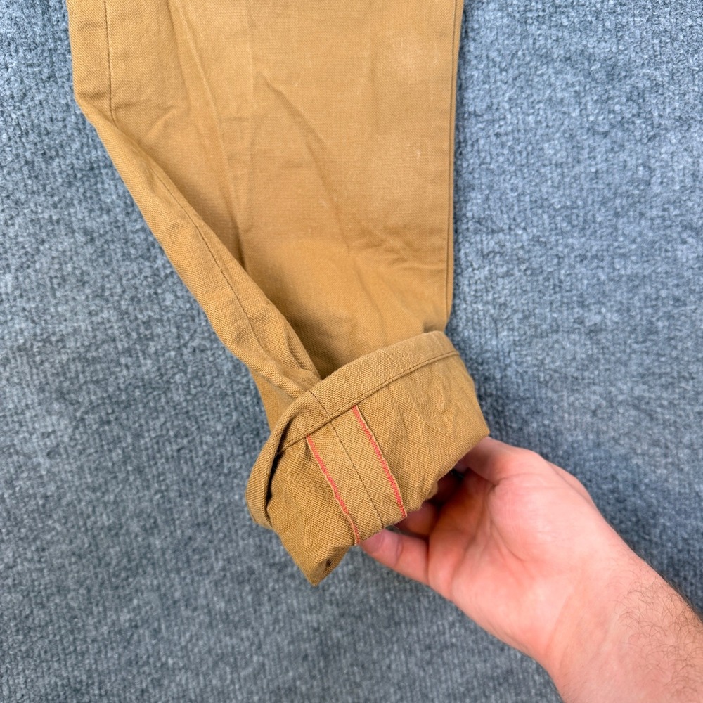 Naked & Famous Pants Mens 32x30 Brown Selvedge Duck Canvas Skinny Guy Chino - Picture 8 of 14